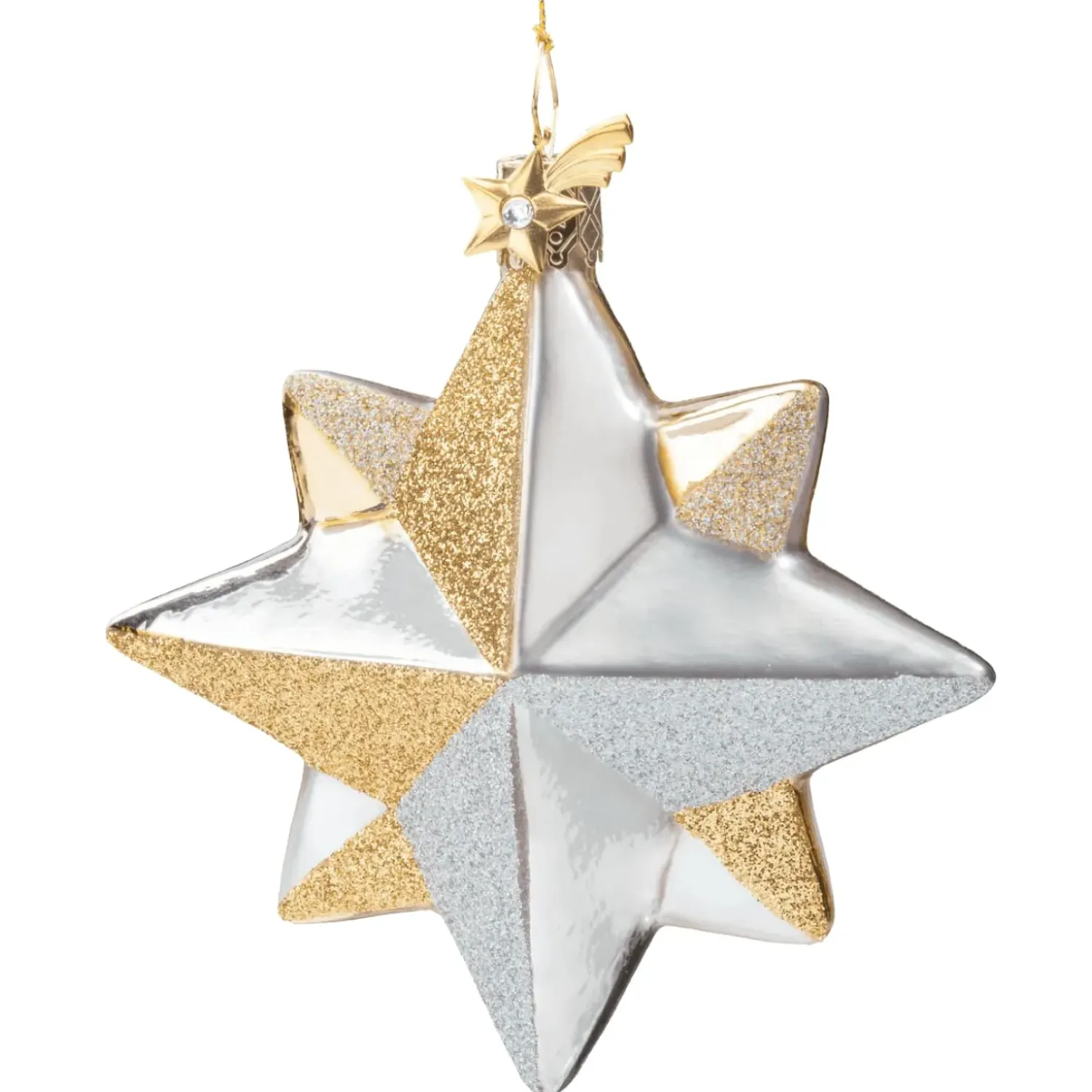 Poesie in Glas Stern Silber-Gold