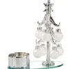 Käthe Wohlfahrt Teelichthalter Glasbaum Mit Weisen Kugeln, Silber