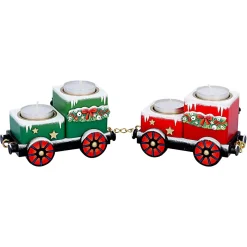 Käthes Original Teelichthalter "Waggons-Weihnachtsreise"