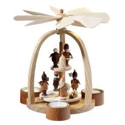 Käthe Wohlfahrt Teelicht-Pyramide "Weihnachtsmann Mit Striezelkinder"