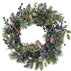 Käthe Wohlfahrt Tur- Oder Tischkranz Mit Blauen Beeren Und Zimtstangen