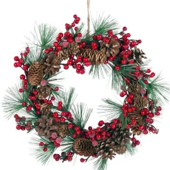 Käthe Wohlfahrt Tur- /Tischkranz Mit Roten Beerenzweigen Und Zapfen