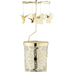 Käthe Wohlfahrt Windlicht-Karussell "Engelchen", Gold