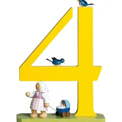 WENDT & KÜHN Zahl "4" Madchen Mit Puppenwagen